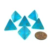Dice>Luminary Borealis 18mm 4 Sided D4 Dice, 6 Pieces - Teal with Gold Numbers - Your Source for Gaming Essentials