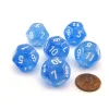 Dice>Luminary Borealis 18mm 12 Sided D12 Dice, 6 Pieces - Sky Blue with White Numbers - Your Source for Gaming Essentials