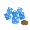 Dice>Luminary Borealis 15mm 8 Sided D8 Dice, 6 Pieces - Sky Blue with White Numbers - Your Source for Gaming Essentials