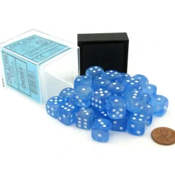 Dice>Luminary Borealis 12mm D6 Dice Block (36 Dice) - Sky Blue with White Pips - Your Source for Gaming Essentials