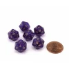 Dice>Luminary Borealis 12mm Mini 20 Sided D20 Dice, 6 Pieces - Royal Purple with Gold - Your Source for Gaming Essentials