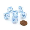 Dice>Luminary Borealis 16mm Tens D10 (00-90) Dice, 6 Pieces - Icicle with Light Blue - Your Source for Gaming Essentials