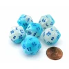 Dice>Luminary Gemini 20 Sided D20 Dice, 6 Pieces - Pearl Turquoise-White with Blue - Your Source for Gaming Essentials