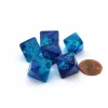 Dice>Luminary Gemini 15mm 8 Sided D8 Dice, 6 Pieces - Blue-Blue with Light Blue - Your Source for Gaming Essentials