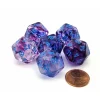 Dice>Luminary Nebula 20mm D20 Chessex Dice, 6 Pieces - Nocturnal with Blue Numbers - Your Source for Gaming Essentials