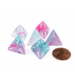 Dice>Luminary Nebula 18mm D4 Chessex Dice, 6 Pieces - Wisteria with White Numbers - Your Source for Gaming Essentials