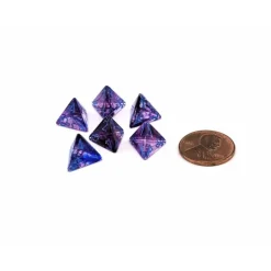 Dice>Luminary Nebula 12mm Mini 4 Sided D4 Dice, 6 Pieces - Nocturnal with Blue - Your Source for Gaming Essentials
