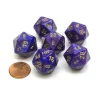 Dice>Lustrous 20 Sided D20 Chessex Dice, 6 Pieces - Purple with Gold Numbers - Your Source for Gaming Essentials