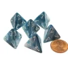 Dice>Lustrous 18mm 4 Sided D4 Chessex Dice, 6 Pieces - Slate with White - Your Source for Gaming Essentials