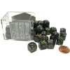 Dice>Lustrous 12mm D6 Chessex Dice Block (36 Dice) - Black with Gold Pips - Your Source for Gaming Essentials