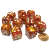 Dice>Lustrous 16mm D6 Chessex Dice Block (12 Dice) - Bronze with White Pips - Your Source for Gaming Essentials