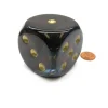 Dice>Lustrous 50mm Huge Large D6 Chessex Dice, 1 Piece - Shadow with Gold Pips - Your Source for Gaming Essentials