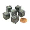 Dice>Lustrous 15mm 6-Sided D6 Numbered Chessex Dice, 6 Pieces - Black with Gold - Your Source for Gaming Essentials