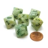 Dice>Marble 15mm 8 Sided D8 Chessex Dice, 6 Pieces - Green with Dark Green - Your Source for Gaming Essentials