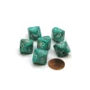 Dice>Marble 16mm D10 (0-9) Chessex Dice, 6 Pieces - Oxi-Copper with White Numbers - Your Source for Gaming Essentials