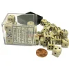 Dice>Marble 12mm D6 Chessex Dice Block (36 Dice) - Ivory with Black Pips - Your Source for Gaming Essentials