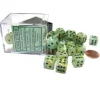 Dice>Marble 12mm D6 Chessex Dice Block (36 Dice) - Green with Dark Green Pips - Your Source for Gaming Essentials
