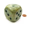 Dice>Marble 50mm Huge Large D6 Chessex Dice, 1 Piece - Green with Dark Green Pips - Your Source for Gaming Essentials