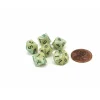Dice>Marble 10mm Mini 10 Sided D10 Dice, 6 Pieces - Green with Dark Green Numbers - Your Source for Gaming Essentials