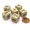 Dice>Marble 15mm 6-Sided D6 Numbered Chessex Dice, 6 Pieces - Ivory with Black - Your Source for Gaming Essentials