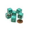 Dice>Marble 15mm 6-Sided D6 Numbered Chessex Dice, 6 Pieces - Oxi-Copper with White - Your Source for Gaming Essentials