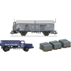 Hot Marklin 48113 HO Albrecht Braun 2013 Museum Freight Car & Cargo Truck Set - Your Source for Gaming Essentials Trains