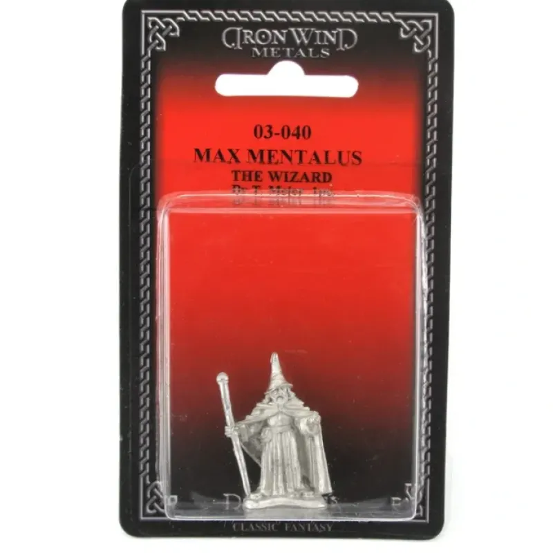 Tabletop Miniatures-Max Mentalus The Wizard #03-040 Classic Ral Partha Fantasy RPG Metal Figure - Your Source for Gaming Essentials