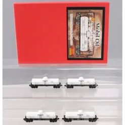 Micro-Trains 99300046 N Mobil Oil 39' Single Dome Tank Car (Set of 4) - Your Source for Gaming Essentials* Clearance