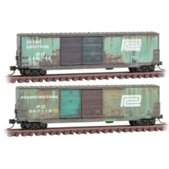 Micro-Trains 99305840 N Scale Penn Central Weathered Boxcar (Set of 2) LN/Box - Your Source for Gaming Essentials* Discount