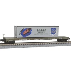 Micro-Trains 52400102 Z USAAC 60' Steel Flatcar w/40' Container Load #664709 - Your Source for Gaming Essentials* Hot