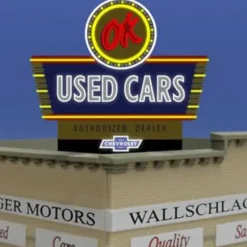 Miller Engineering 5481 HO/O Animated Neon Billboard OK Used Cars - Your Source for Gaming Essentials*