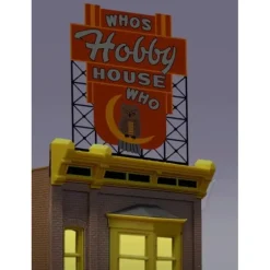 Miller Engineering 881401 O/HO Who's Hobby House Animated Neon Billboard Large - Your Source for Gaming Essentials* Discount