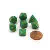 Dice>Mini 7-Die Polyhedral Dice Set - Green and Light Green with Gold Numbers - Your Source for Gaming Essentials
