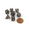 Dice>Mini 7-Die Polyhedral Dice Set - Ethereal Black with White Numbers - Your Source for Gaming Essentials