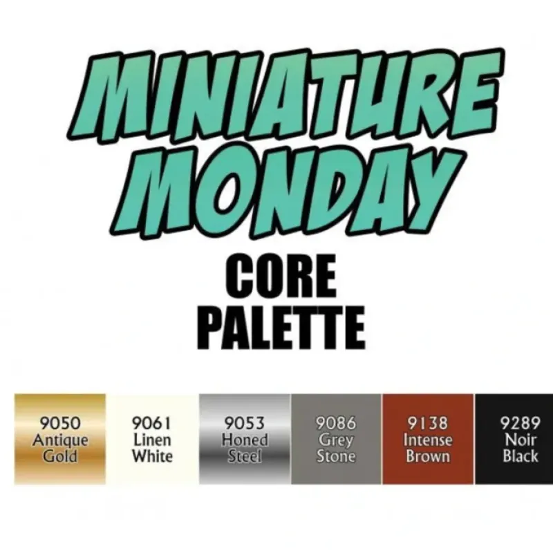 Tabletop Miniatures-Miniature Monday Core Palette - 6 1/2 Ounce Paint Bottles - Your Source for Gaming Essentials