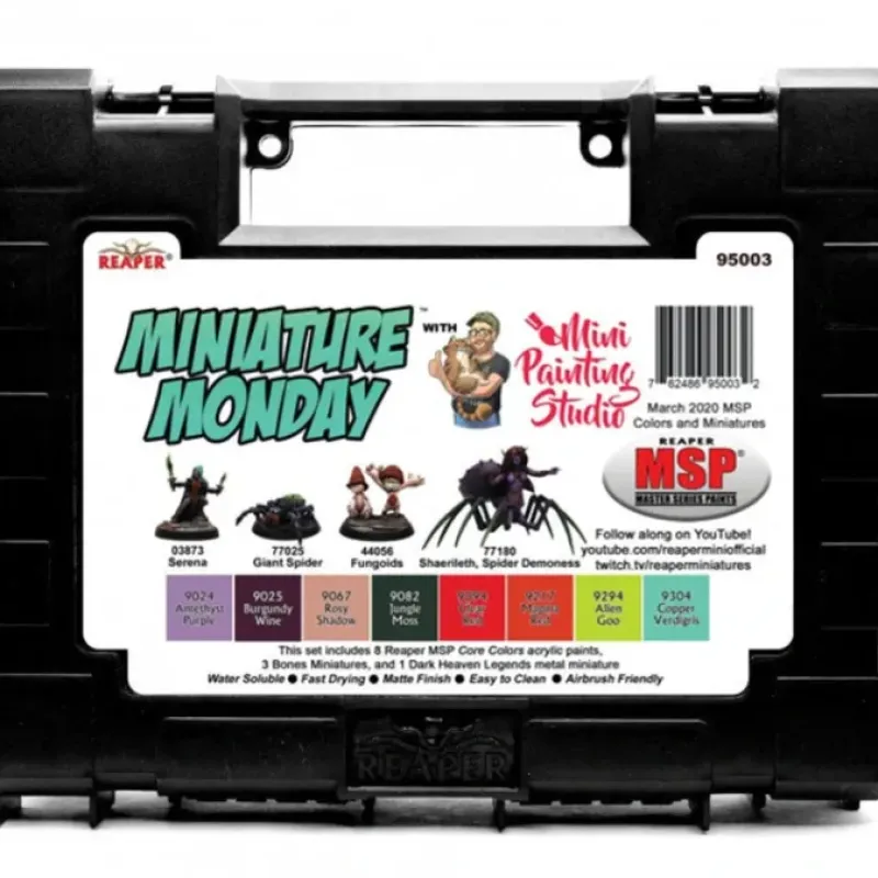 Tabletop Miniatures-Miniature Monday: March 2020 Set - 8 Paints and 4 Miniatures - Your Source for Gaming Essentials