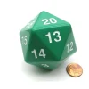 Dice-55mm Jumbo 20-Sided D20 Countdown Dice - Opaque Green with White Numbers - Your Source for Gaming Essentials