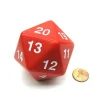 Dice-55mm Jumbo 20-Sided D20 Countdown Dice - Opaque Red with White Numbers - Your Source for Gaming Essentials