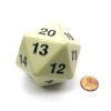Dice-55mm Jumbo 20-Sided D20 Countdown Dice - Opaque Ivory with Black Numbers - Your Source for Gaming Essentials