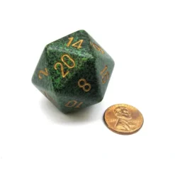 Dice-34mm Large D20 Speckled Chessex Dice, 1 Die - Golden Recon - Your Source for Gaming Essentials