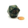 Dice-34mm Large 20-Sided D20 Opaque Chessex Dice, 1 Die-Dusty Green w/ Copper Numbers - Your Source for Gaming Essentials