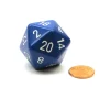 Dice-34mm Large 20-Sided D20 Opaque Chessex Dice, 1 Die - Blue with White Numbers - Your Source for Gaming Essentials