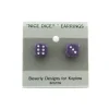 Dice-10mm Post Stud Dice Earrings - Opaque Purple with White Pips - Your Source for Gaming Essentials