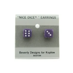 Dice-10mm Post Stud Dice Earrings - Opaque Purple with White Pips - Your Source for Gaming Essentials