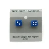Dice-10mm Post Stud Dice Earrings - Opaque Blue with White Pips - Your Source for Gaming Essentials
