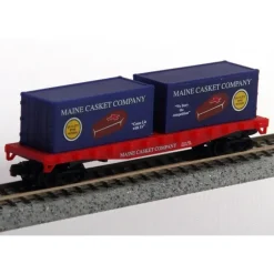 Model Power 490-84050 50' Flatcar w/Metal Wheels & 2 Containers Maine Casket - Your Source for Gaming Essentials* Best