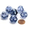 Dice>Nebula 18mm 12 Sided D12 Chessex Dice, 6 Pieces - Black with White - Your Source for Gaming Essentials