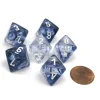 Dice>Nebula 15mm 8 Sided D8 Chessex Dice, 6 Pieces - Black with White Numbers - Your Source for Gaming Essentials