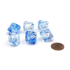 Dice>Nebula 16mm D10 (0-9) Chessex Dice, 6 Pieces - Dark Blue with White Numbers - Your Source for Gaming Essentials