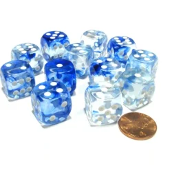 Dice>Nebula 16mm D6 Chessex Dice Block (12 Dice) - Dark Blue with White Pips - Your Source for Gaming Essentials